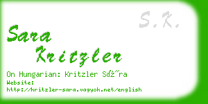 sara kritzler business card